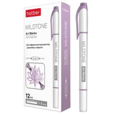 Артмаркер Hatber Mildtone Pastel Двухсторонний Сиреневый 12шт. в картонной коробке